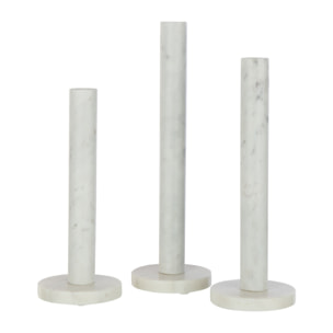 J-Line bougeoir Marbre - pierre - blanc - set de 3