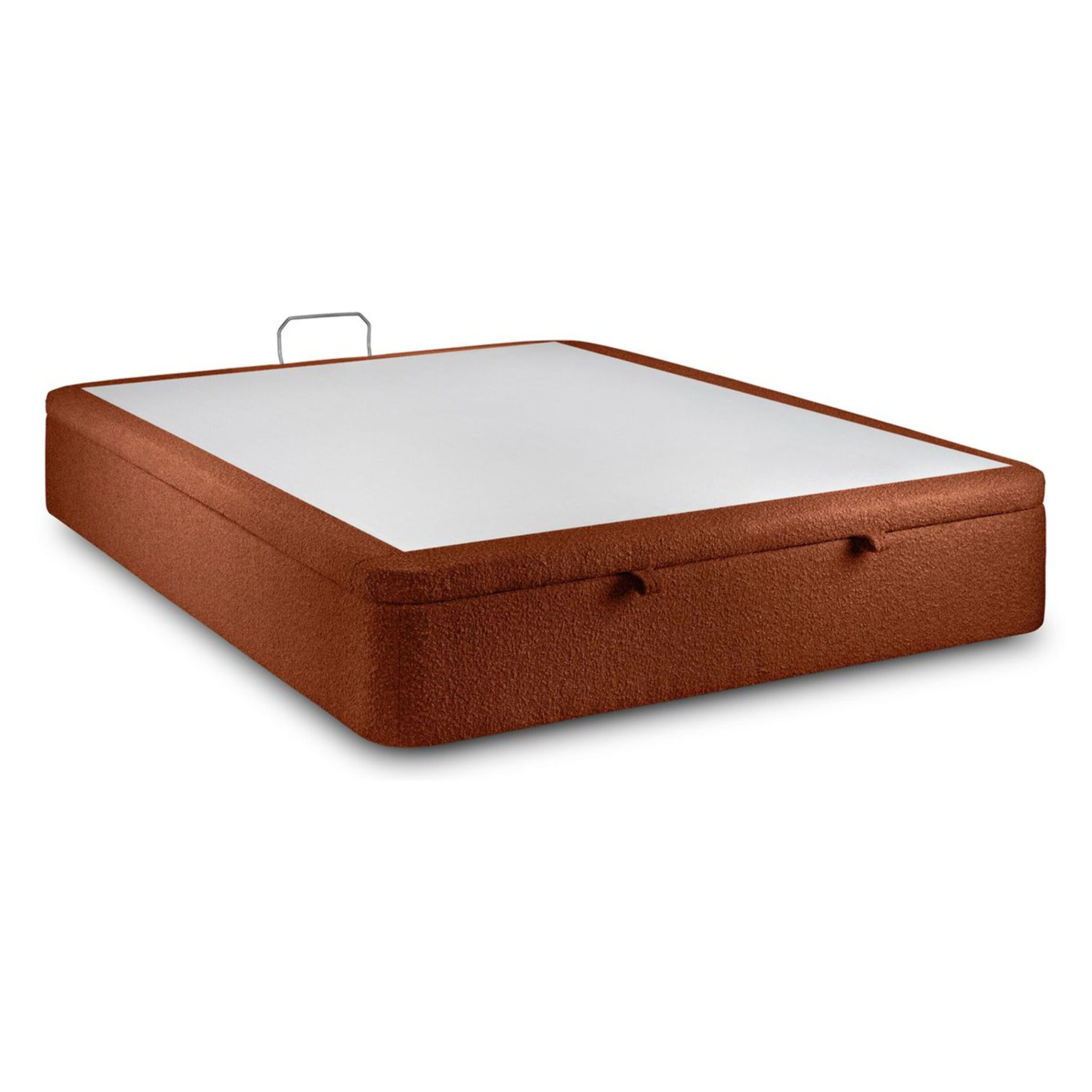 Sommier Coffre en tissu bouclette - Grand espace de rangement et ouverture facile - Montage rapide, adapté à tous les matelas - Hauteur Totale de 39cm - 2 places