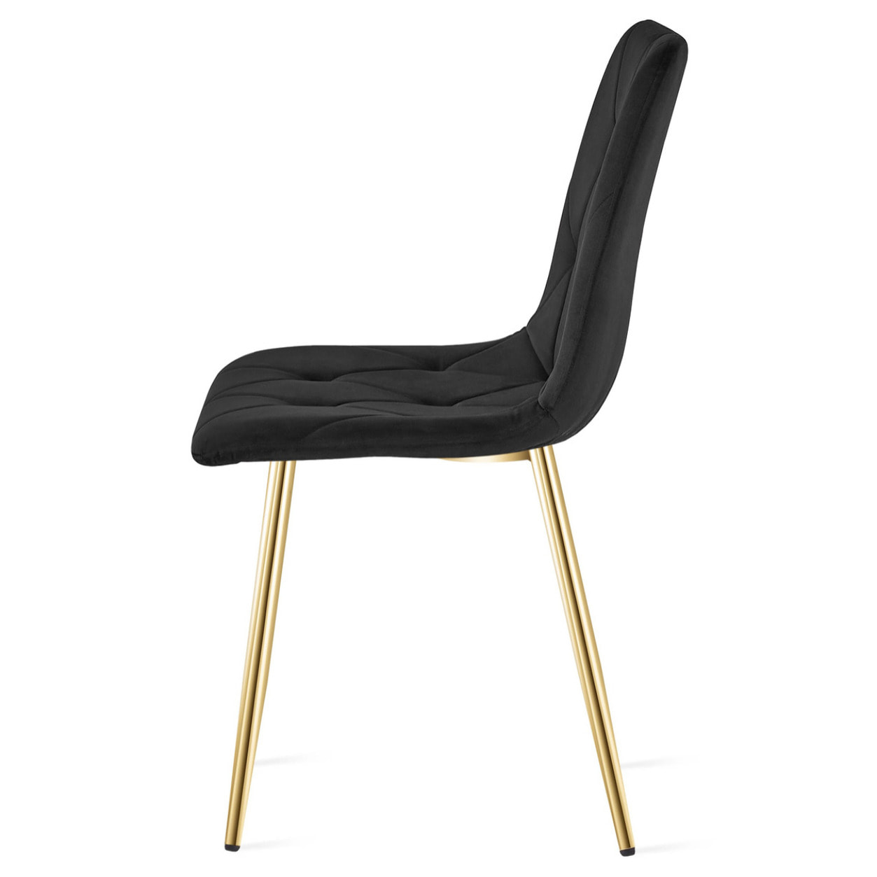Sedia Libra in Velluto Nero con Gambe Oro