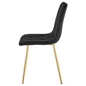 Sedia Libra in Velluto Nero con Gambe Oro