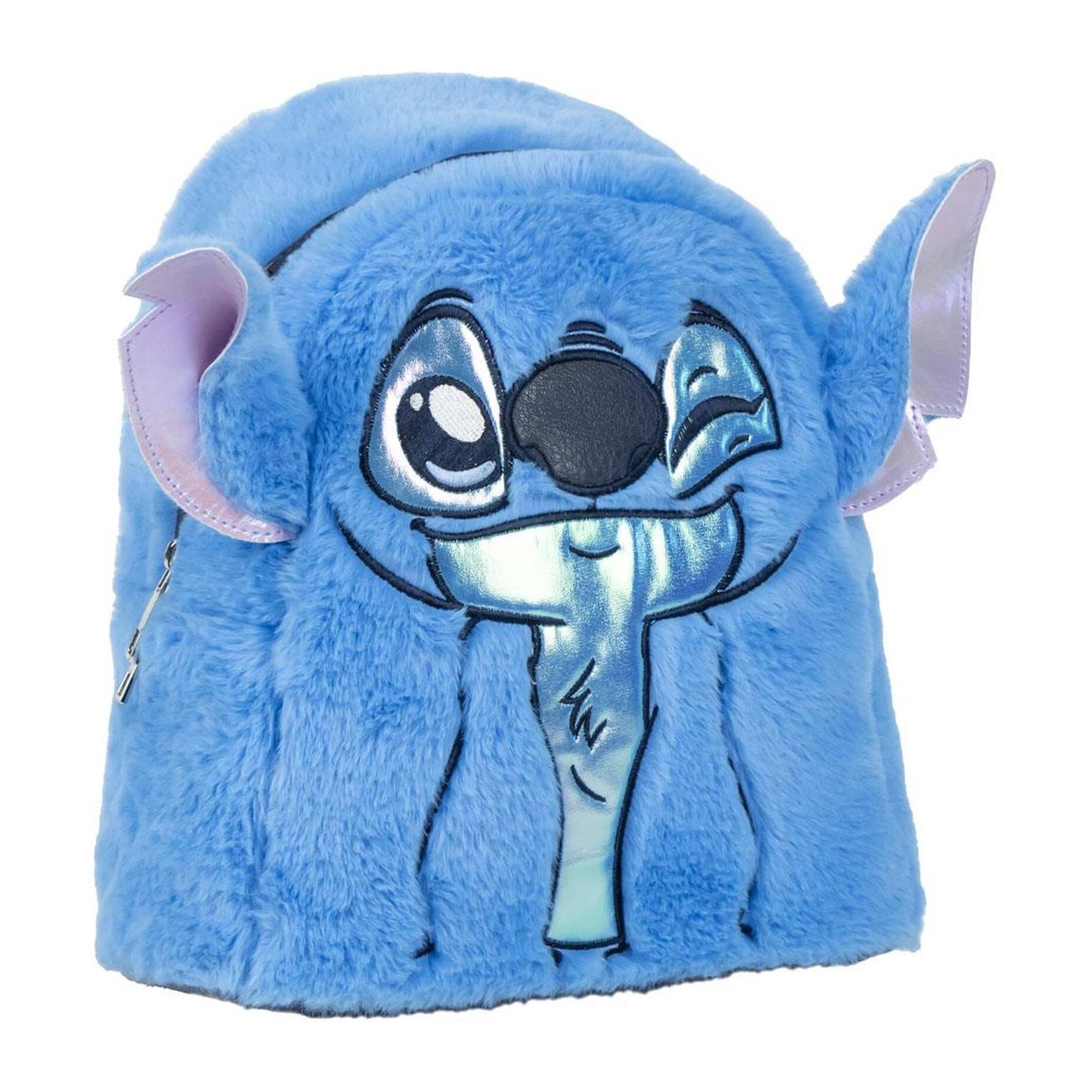 Mochila casual de stitch - color azul - 22.5x22.5x7 cm - fabricada en pu - estampado de stitch