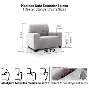 Funda de sofá TERCIOPELO ANTI MANCHAS Multi elástica modelo VERONICA