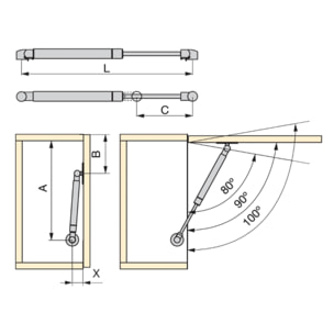 Piston relevable EMUCA - force 11kg - 1244125