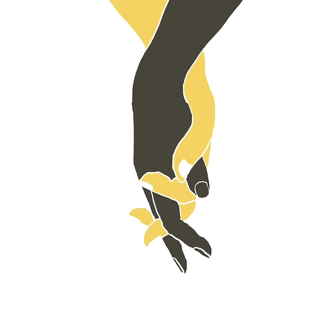 Affiche Tiens moi la main Affiche + cadre en bois - Noir