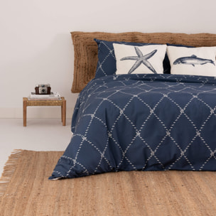 Housse de couette en 100% coton 157 fils Benicàssim Marine