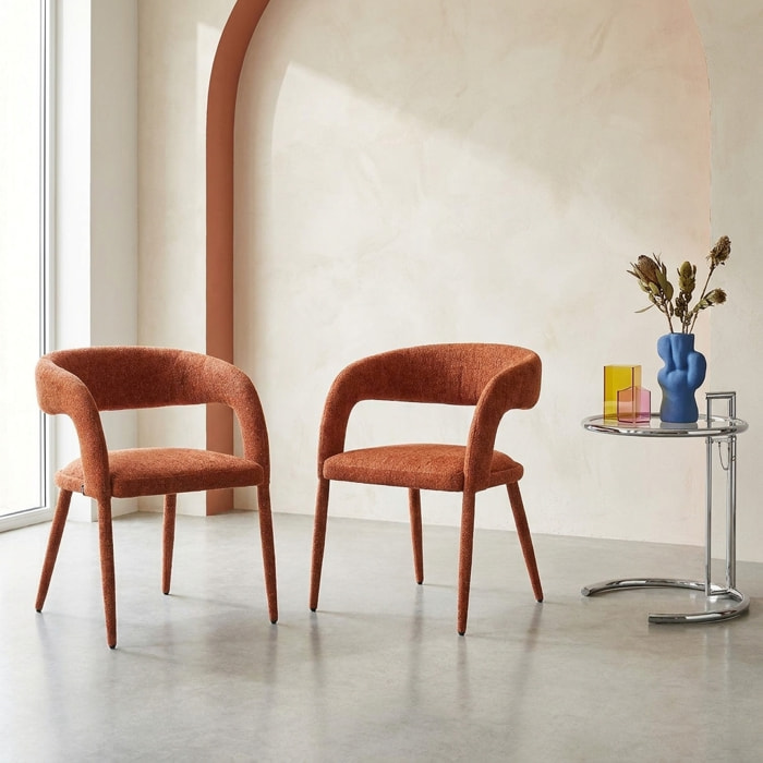 Fauteuil contemporain tissu (lot de 2) ALESSIA