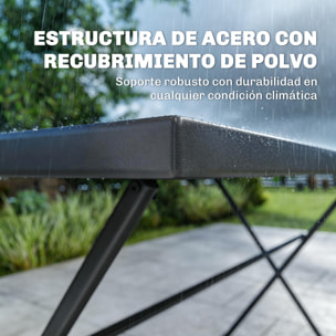 Conjunto de Mesa y Sillas Jardín de 5 Piezas, Muebles de Jardín Exterior con 4 Sillas Plegables y Mesa Plegable, para Terraza, Patio, Gris