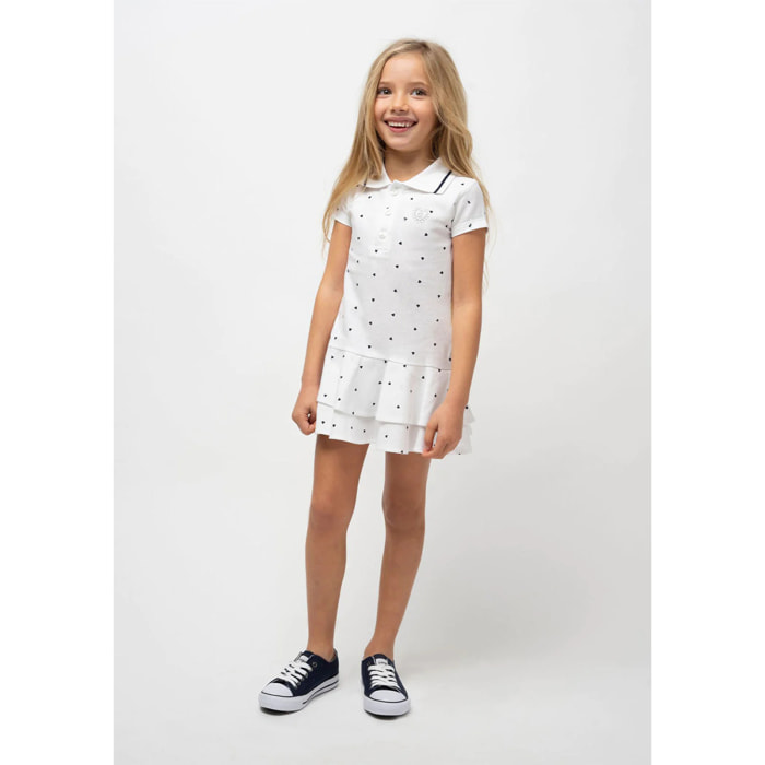 Vestido de Niña Polo Volantes Blanco