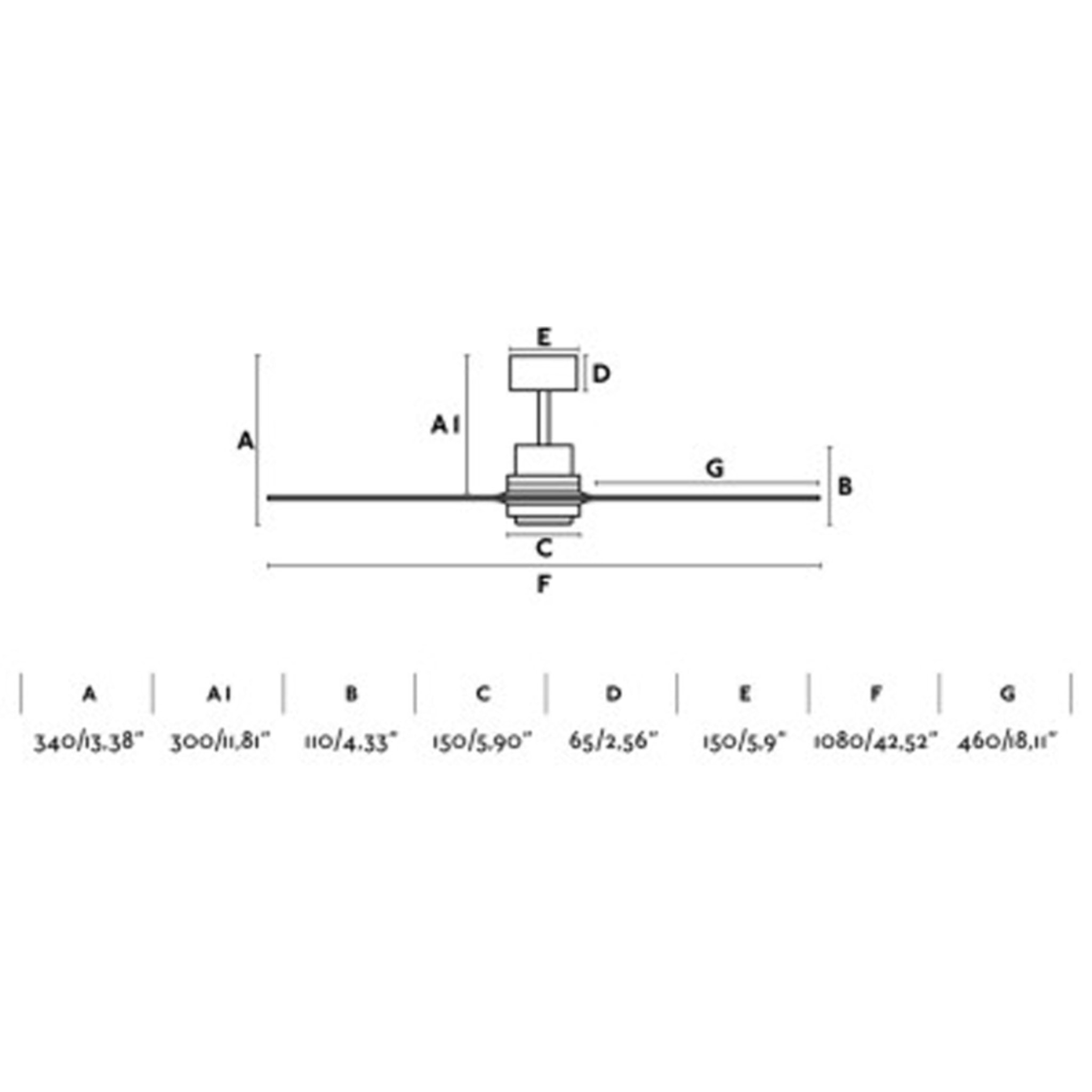 MINI LANTAU S Ventilatore a soffitto nero/noce opaco