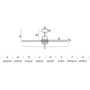 MINI LANTAU S Ventilatore a soffitto nero/noce opaco