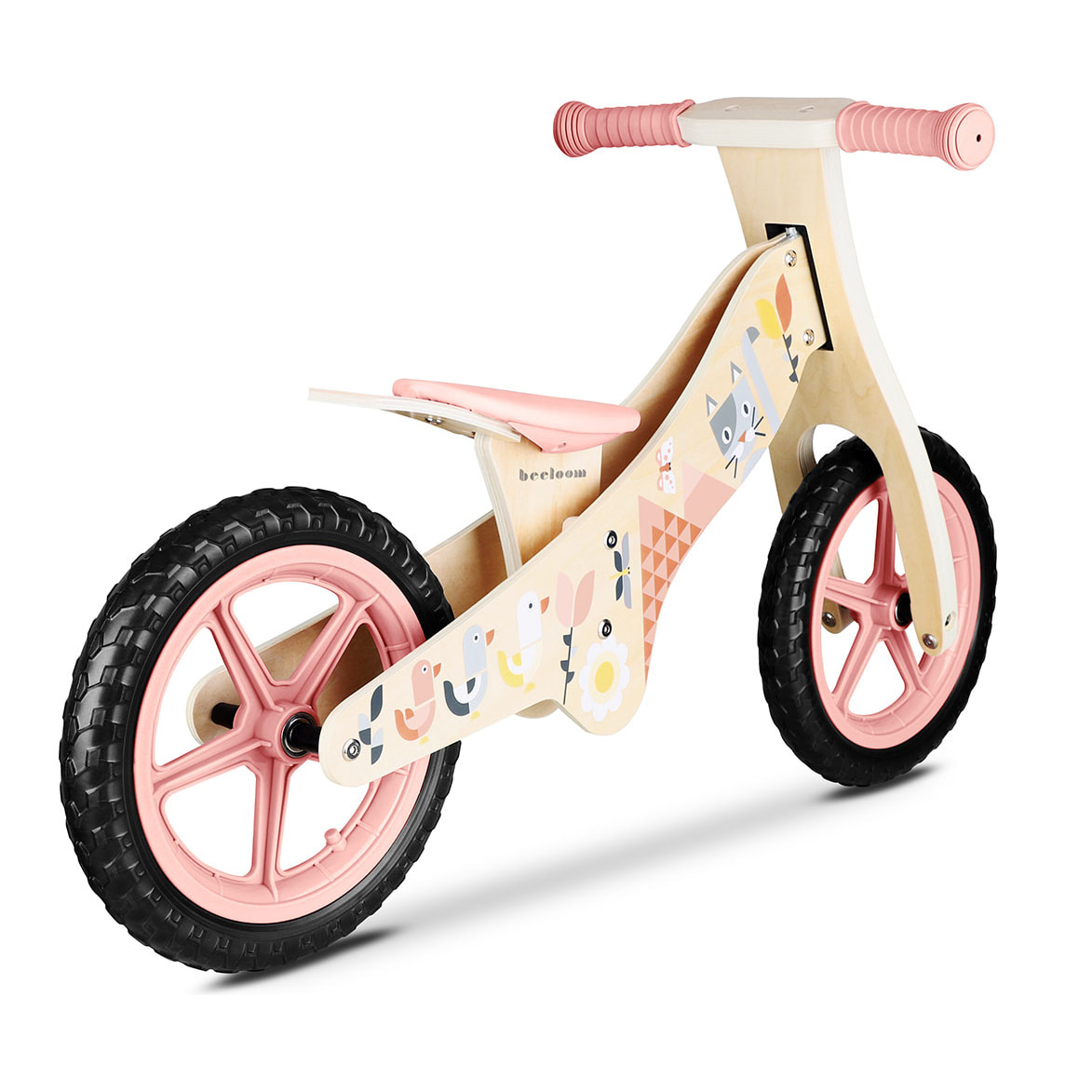 Bicicleta sin pedales SPRING BIKE bici infantil de madera diseño rosa