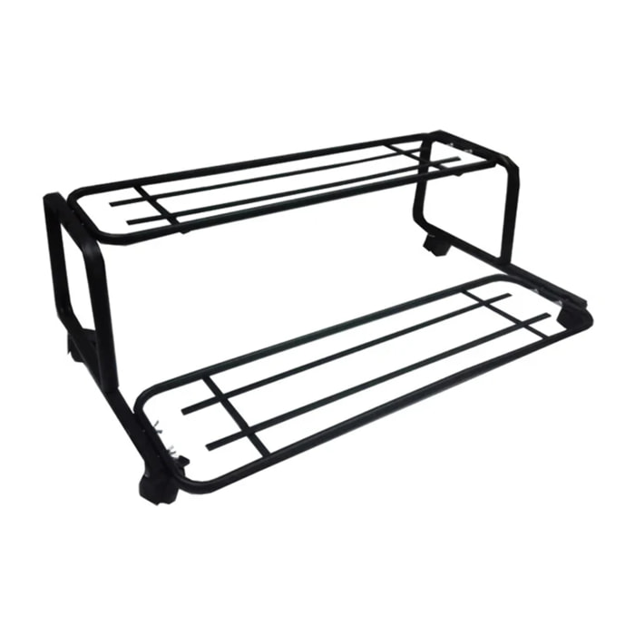 Tecnokit Scaffale alzatina a 3 Piani per vasi e piante da cm 80 con ruote,  Colore Nero H50x80x70 cm