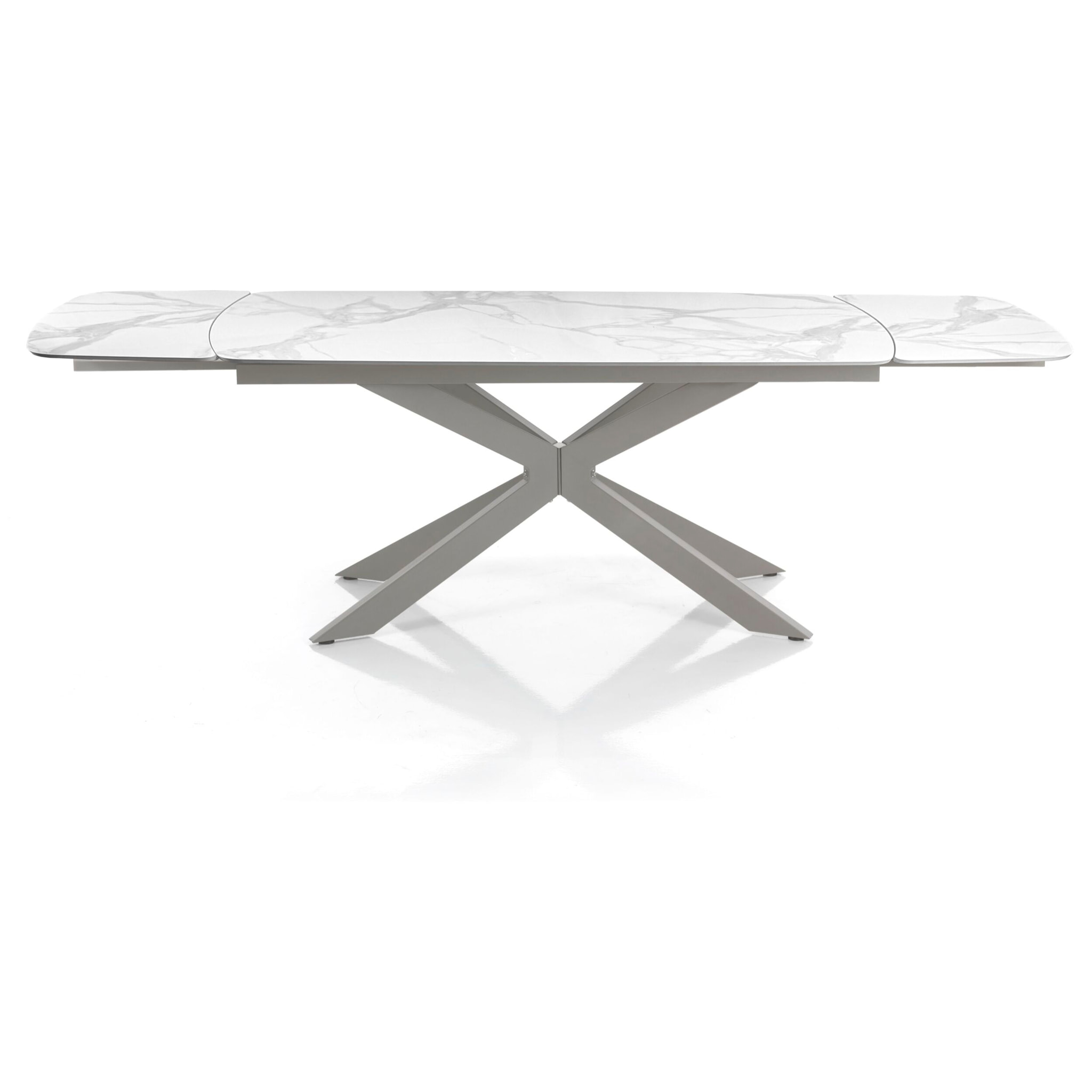 Tomasucci GEMY 160 MARBRE BLANC - PLATINE table ovale extensible