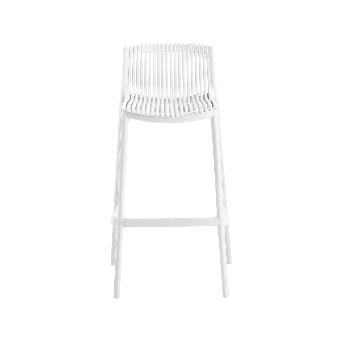 Table et chaises hautes de jardin bistrot empilables "Néora" - 2 places - Blanc