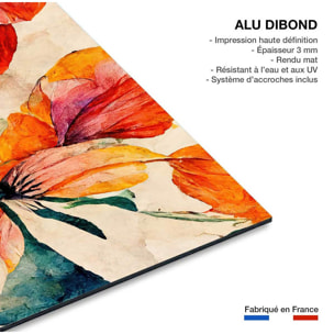 Tableaux fleurs coquelicot et aquarelle  Tableau alu Dibond