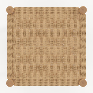 Tabouret pour îlot central 65 cm en tressage et bois - Kepler