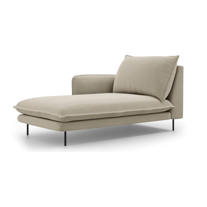 Méridienne gauche "Vienna" en tissu structurel beige