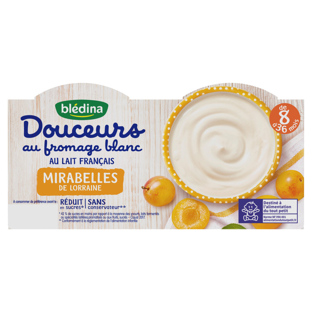 24 Desserts Mirabelles de Lorraine 6x(4x100g) - Douceurs au fromage blanc Dès 8 Mois