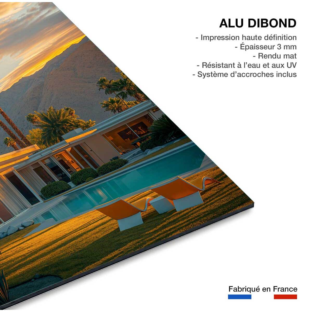 Tableau architecture maison moderne de palm springs  Tableau alu Dibond