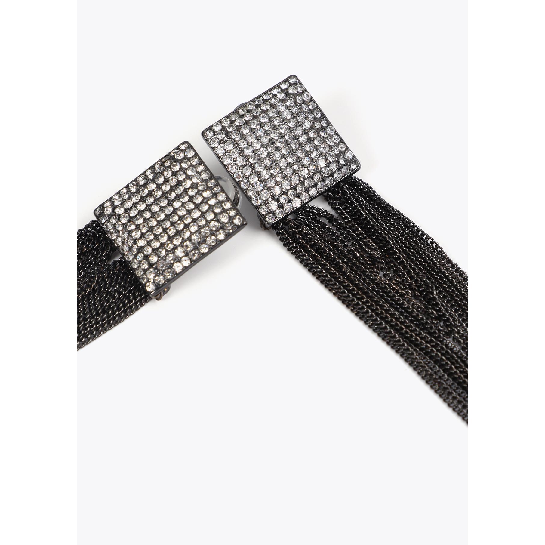 Orecchini Quadrati Cristalli e Nappine