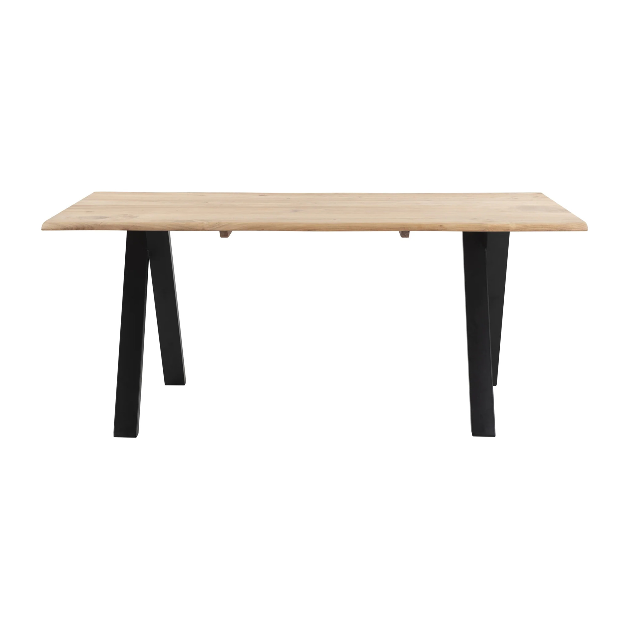 Table rectangulaire 6 personnes en bois et pieds en métal noir 175 cm - Kansas