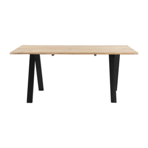 Table rectangulaire 6 personnes en bois et pieds en métal noir 175 cm - Kansas