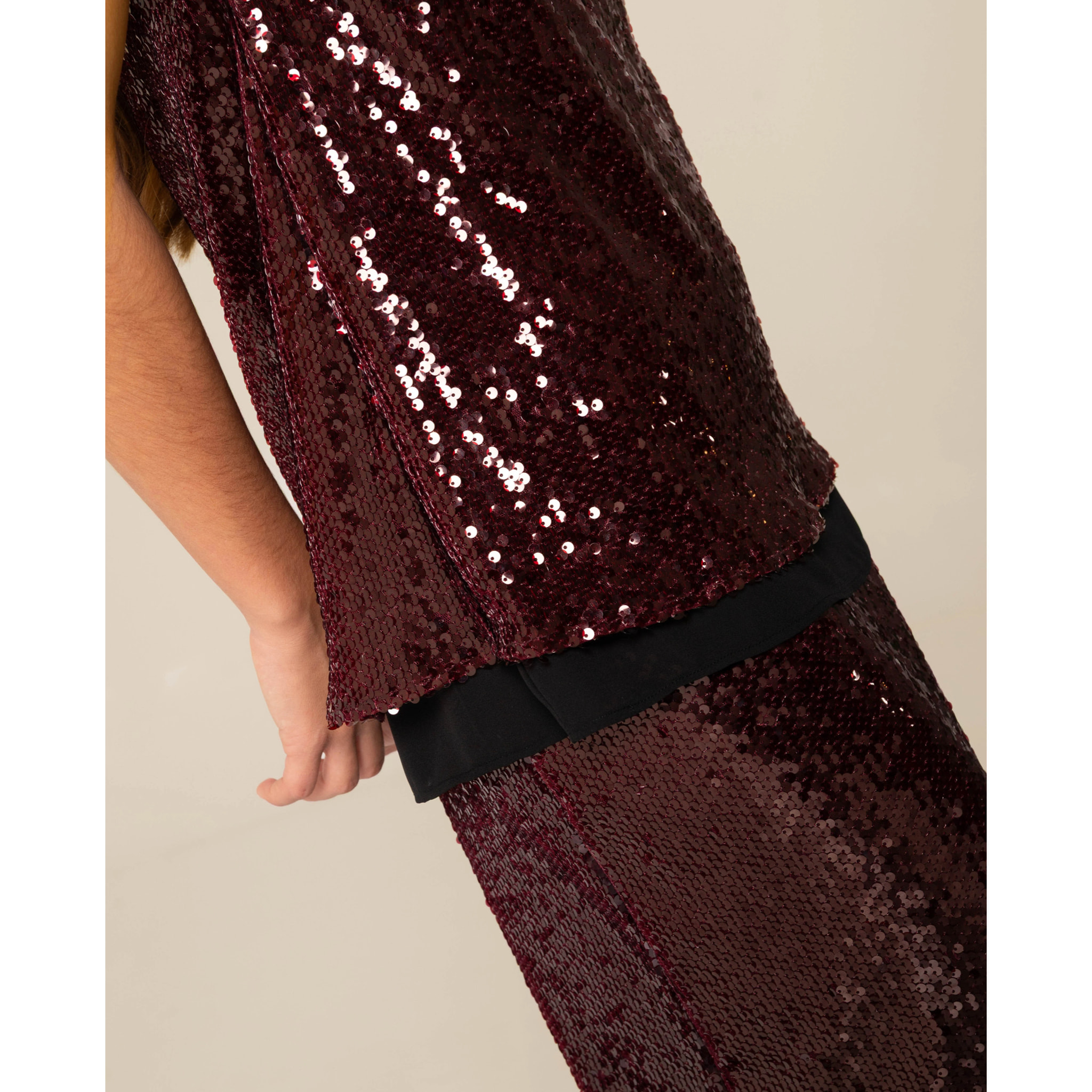 Top palabra de honor con lentejuelas y forro de gasa de mujer