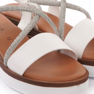 SANDALO ZEPPA BRILLANTINI BIANCO
