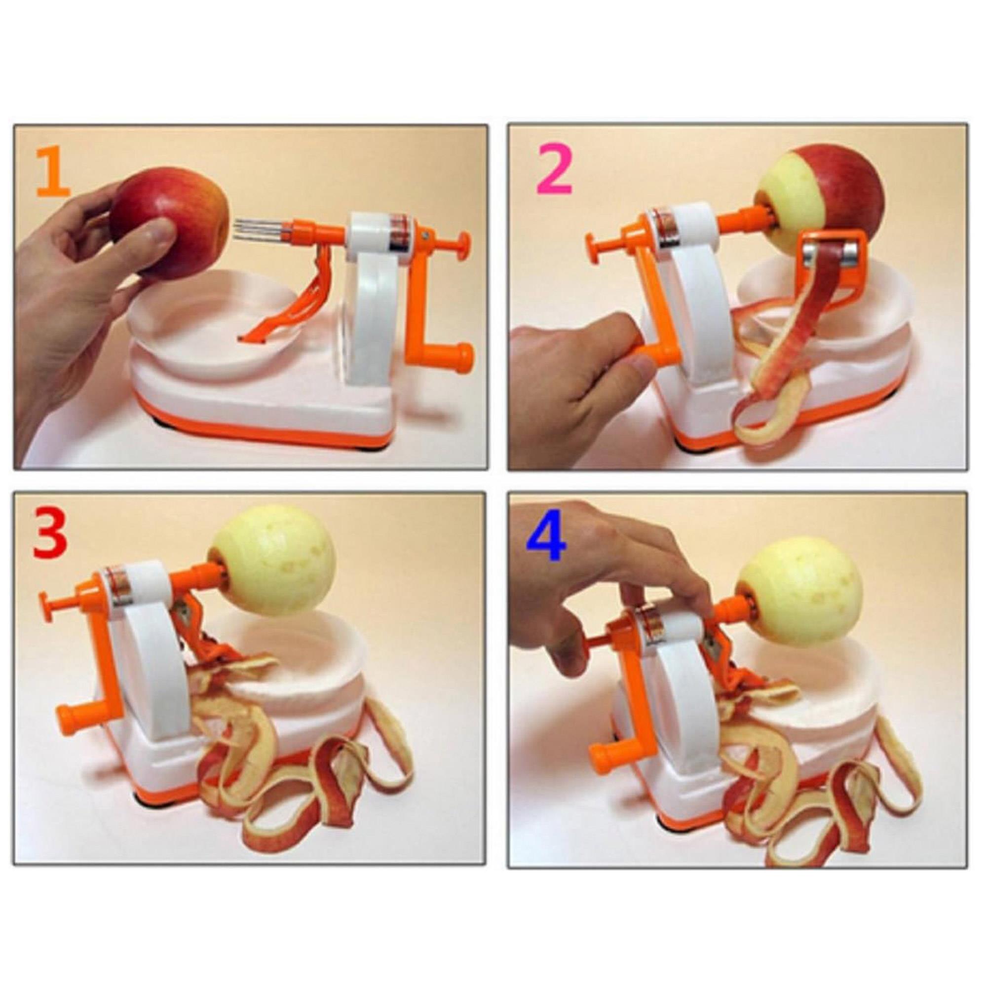 Pelador de fruta de plástico abs color naranja y blanco