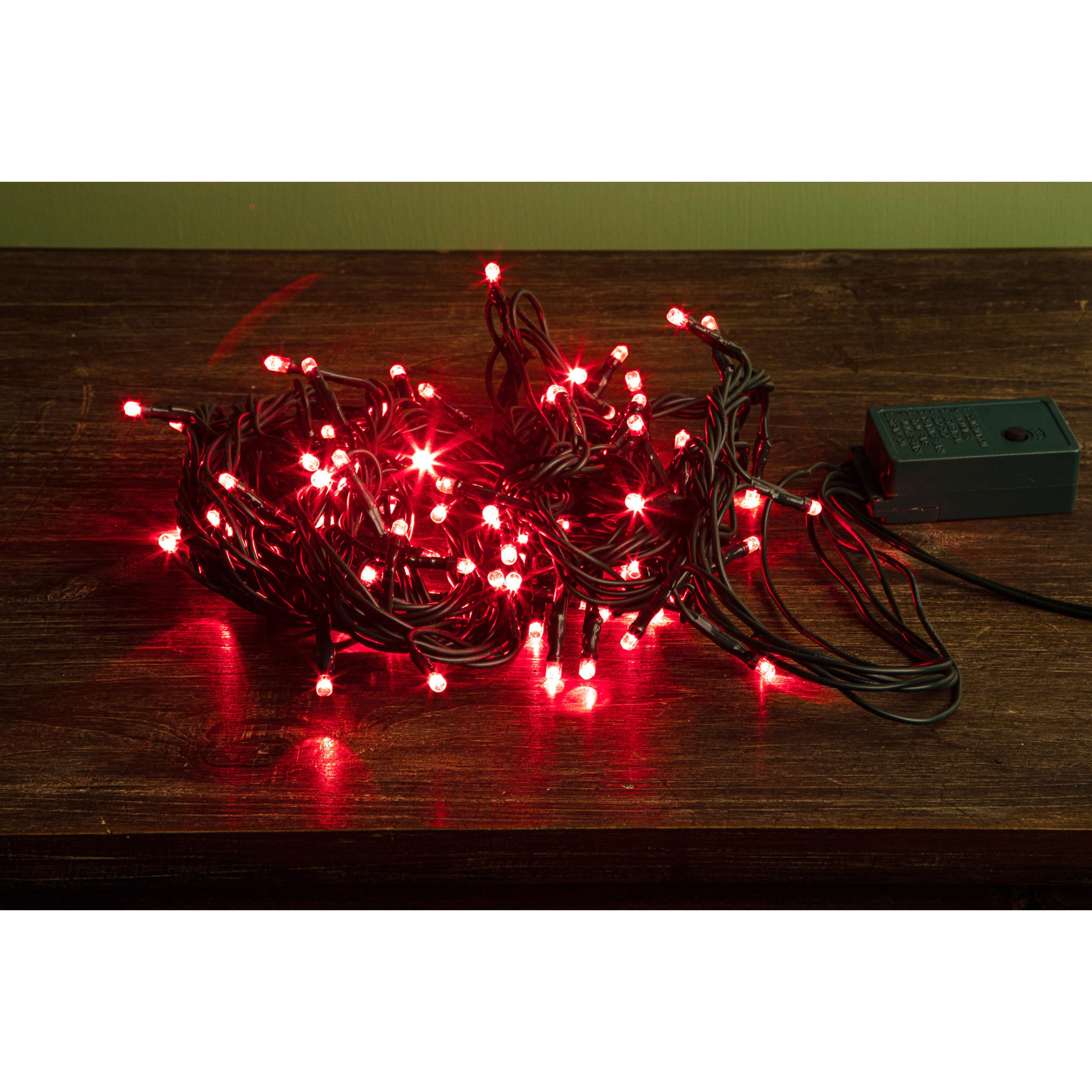 100 Led con 8 Giochi. Altezza 6,5 Mt - Pezzi 1 - 650X6X6cm - Colore: Rosso - Bianchi Dino - Articoli Natalizi