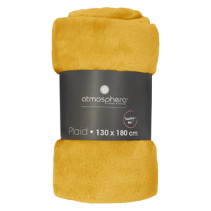 Plaid flanelle jaune 130x180cm
