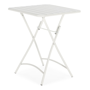 Mesa de Jardín Plegable Perla de Metal en Blanco
