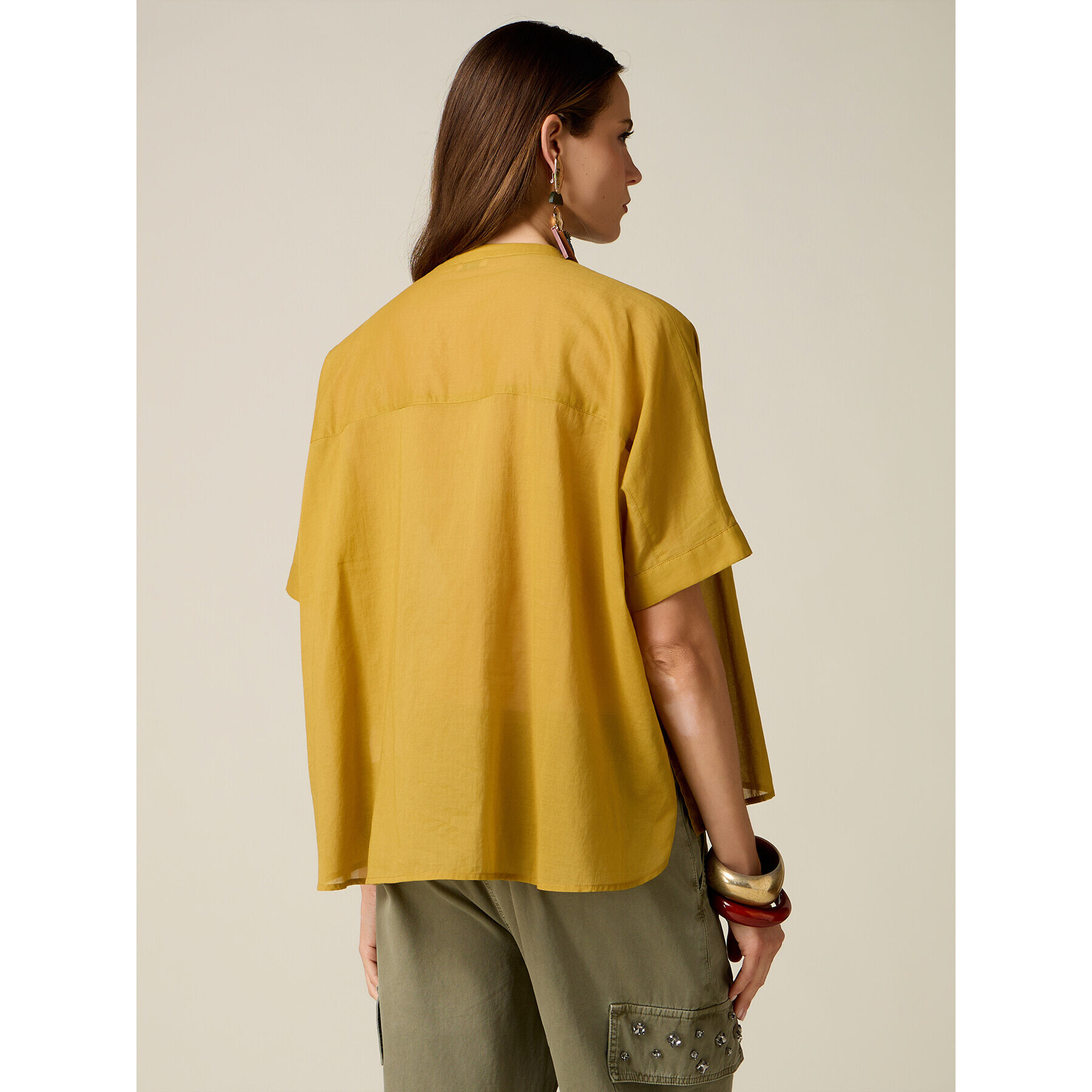 Oltre - Camicia in mussola di cotone - Giallo