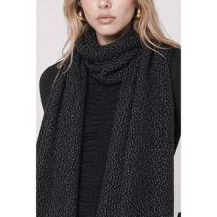 Kocca - Sciarpa brillante con frange e motivo a pois in misto lana Donna