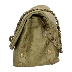 Borsa a tracolla da donna Made in Italy - Modello Floralia Lux - Pelle scamosciata - 25.0 x 15.0 x 11.0 cm