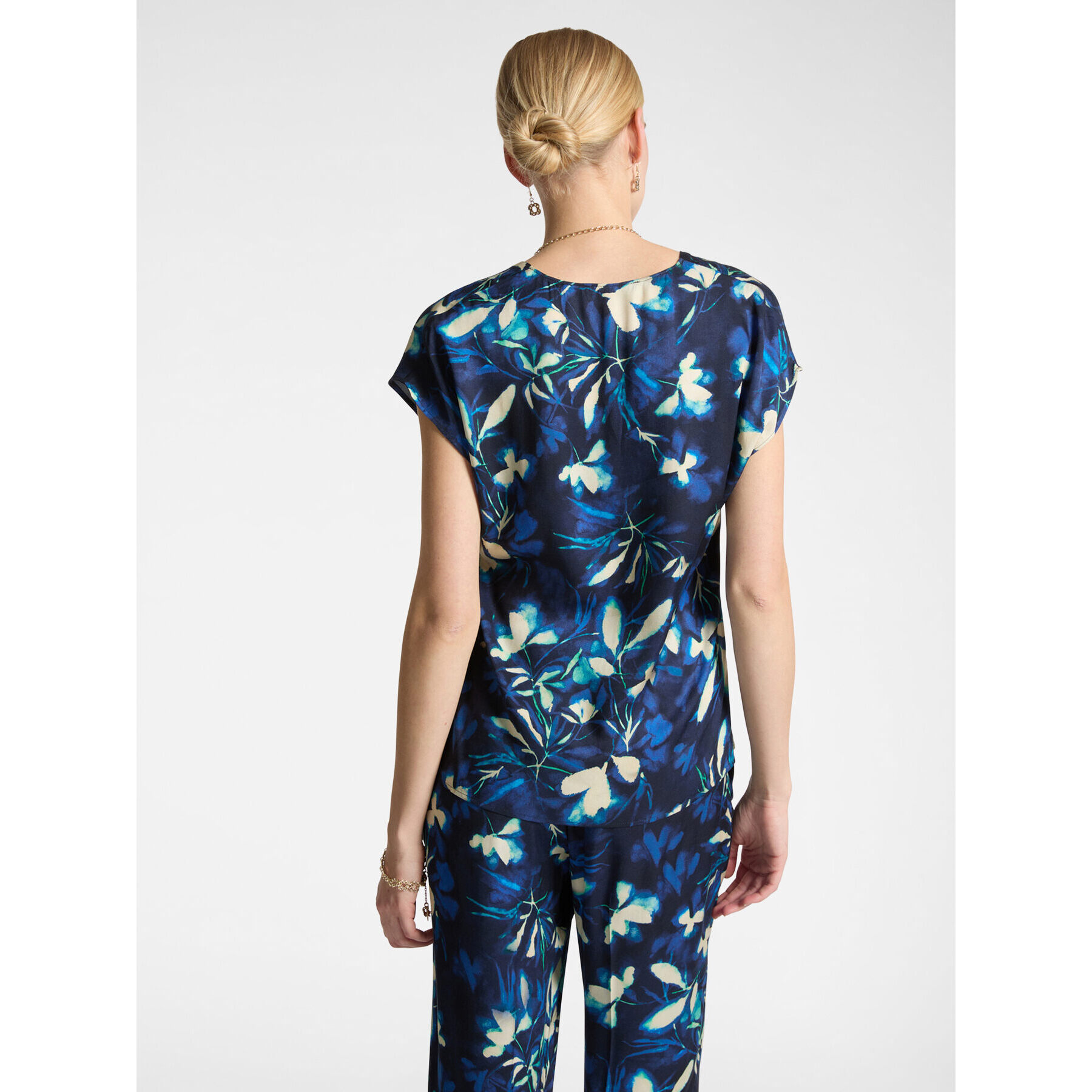 Elena Mirò - Top floreale in viscosa - Blu