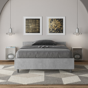 Letto una piazza e mezza con rete 120x190 cemento Nuamo
