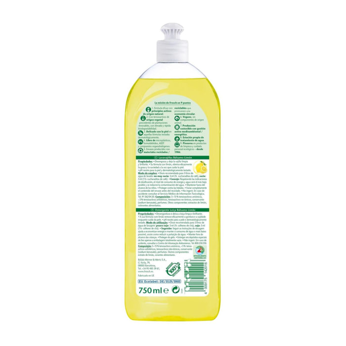 Lavavajillas limón Eco Frosch Pack 2 uds x 750 ml