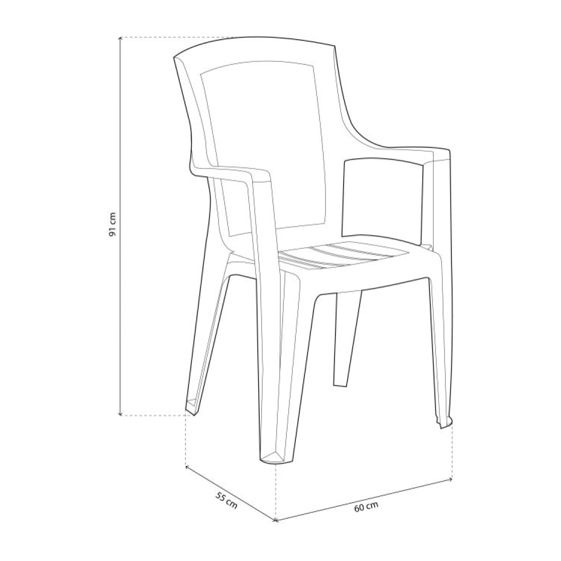 Pack 4 sillas de exterior Pacific Blanco