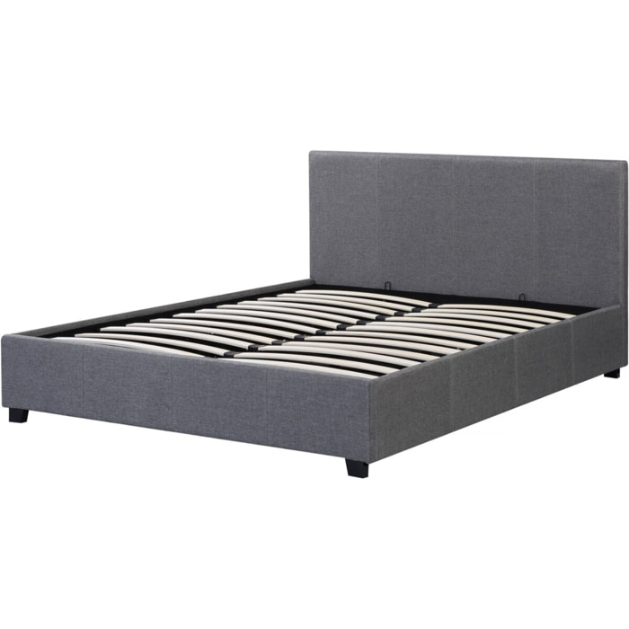 Lit double avec coffre "Carla" - 180 x 200 - Gris