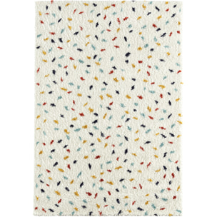 Tipi - tapis shaggy enfant en laine artificielle à motif confettis multicolore