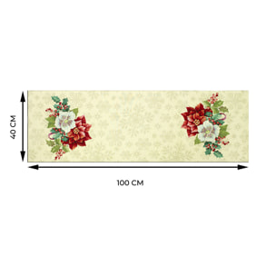 Runner Natalizio Tessuto Gobelin Disegno Stella Natale 40*100