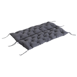 Coussin matelas assise dossier pour banc de jardin balancelle canapé 3 places grand confort 150 x 98 x 8 cm gris