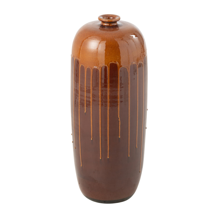 J-Line vase Lee Brillant - poterie - marron/orange - small