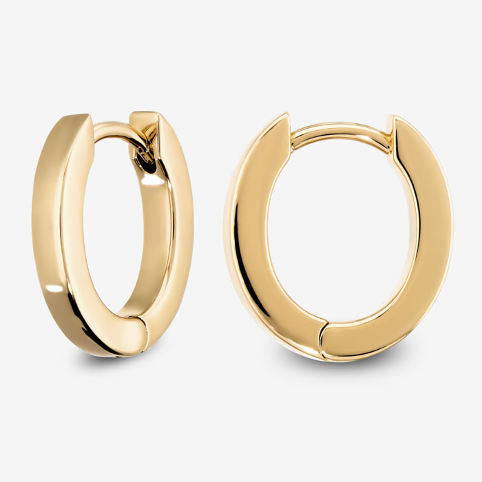 Orecchini Ovali Lucidi placcati Oro Giallo 18Kt