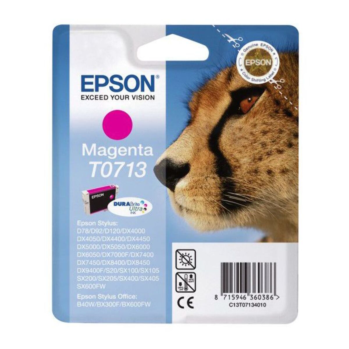 Cartouche d'encre EPSON Originale T0713 Magenta Série Guépard - C13T07134010