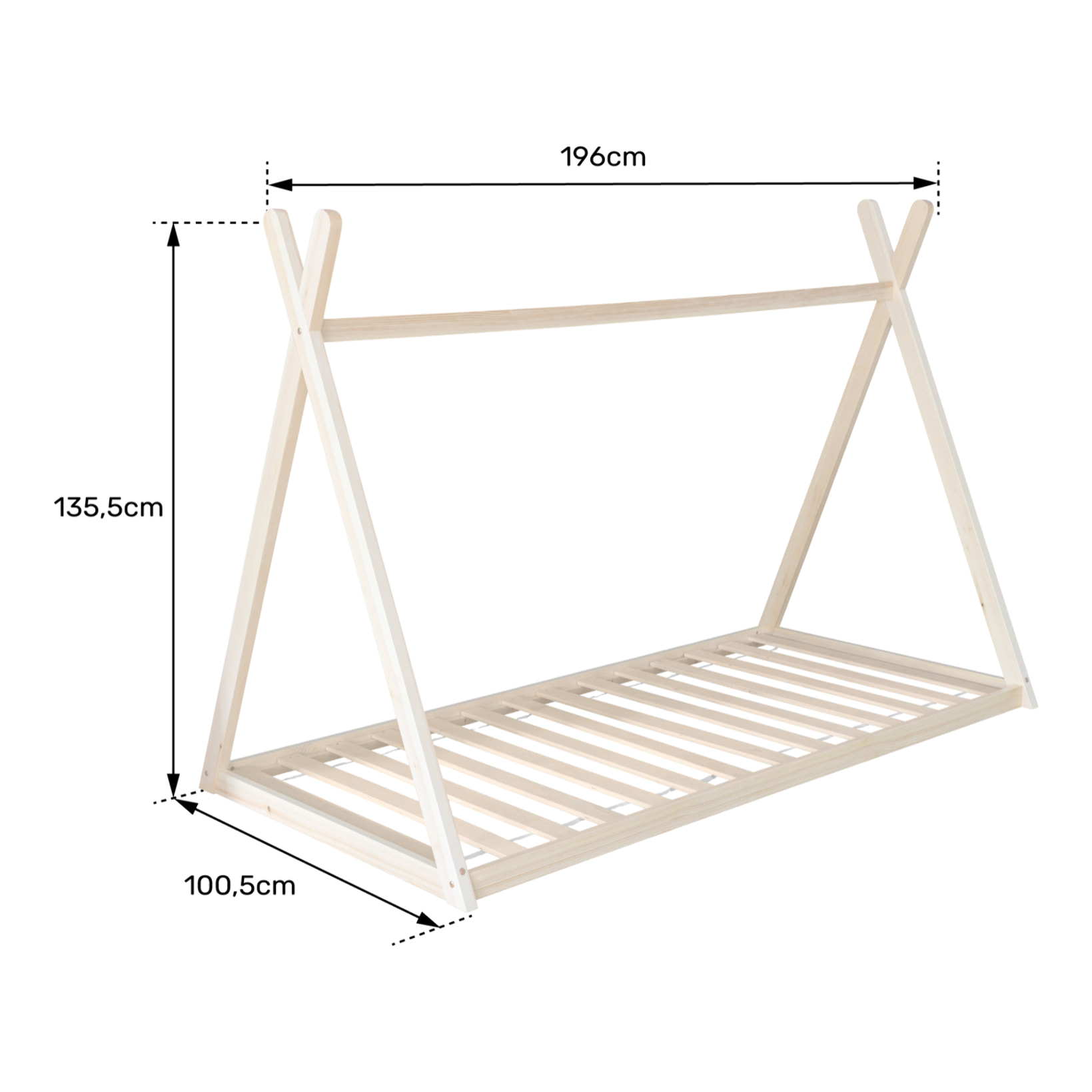 Lit tipi pour enfant 190x90cm blanc VALENTIN