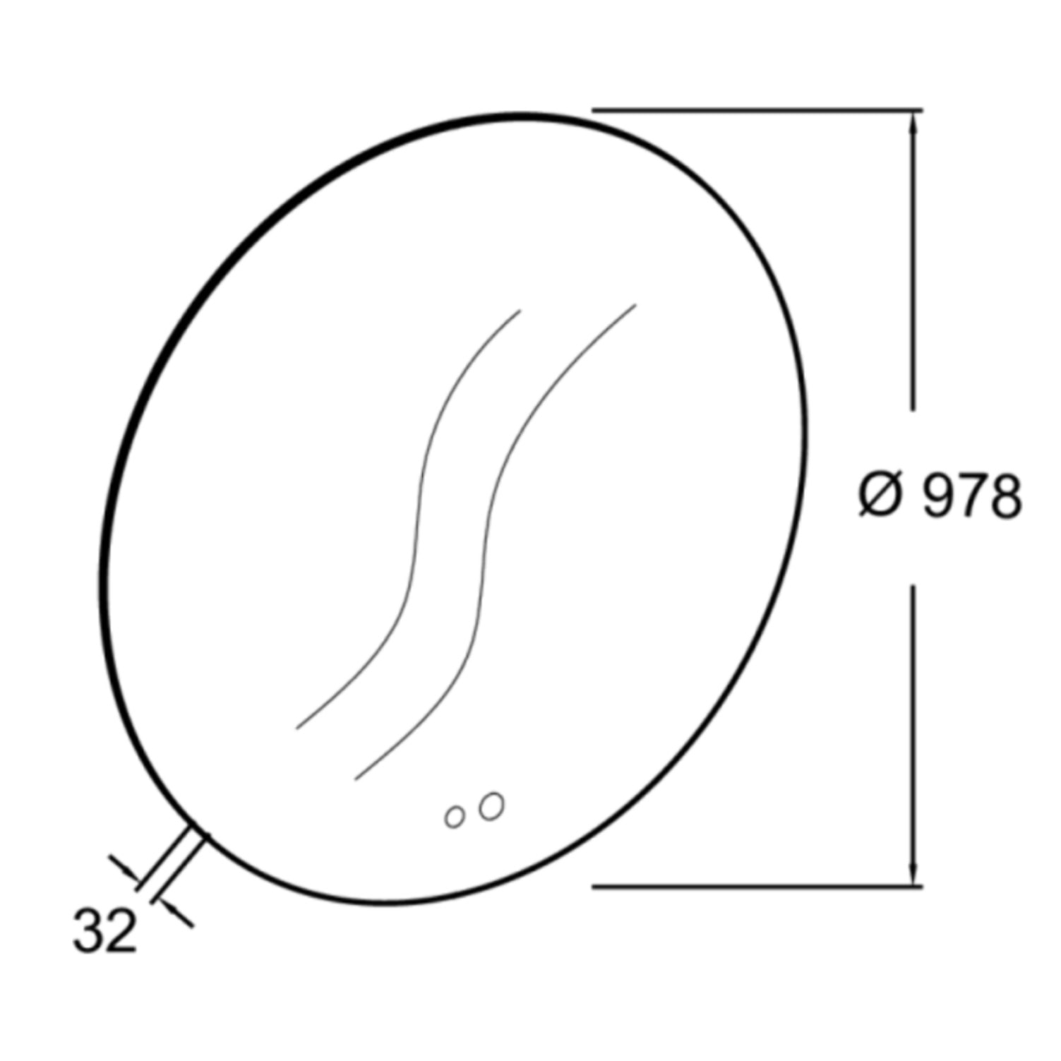 Miroir LED rond 2 trous + mitigeur lavabo encastré Grands Boulevards Laiton brossé + corps encastré