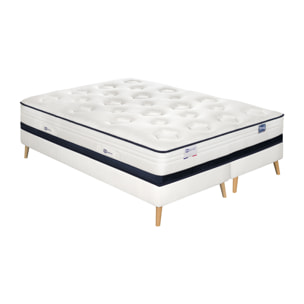Ensemble L'INEDIT, matelas ressorts ensachés , ferme, H27 + 2 sommiers