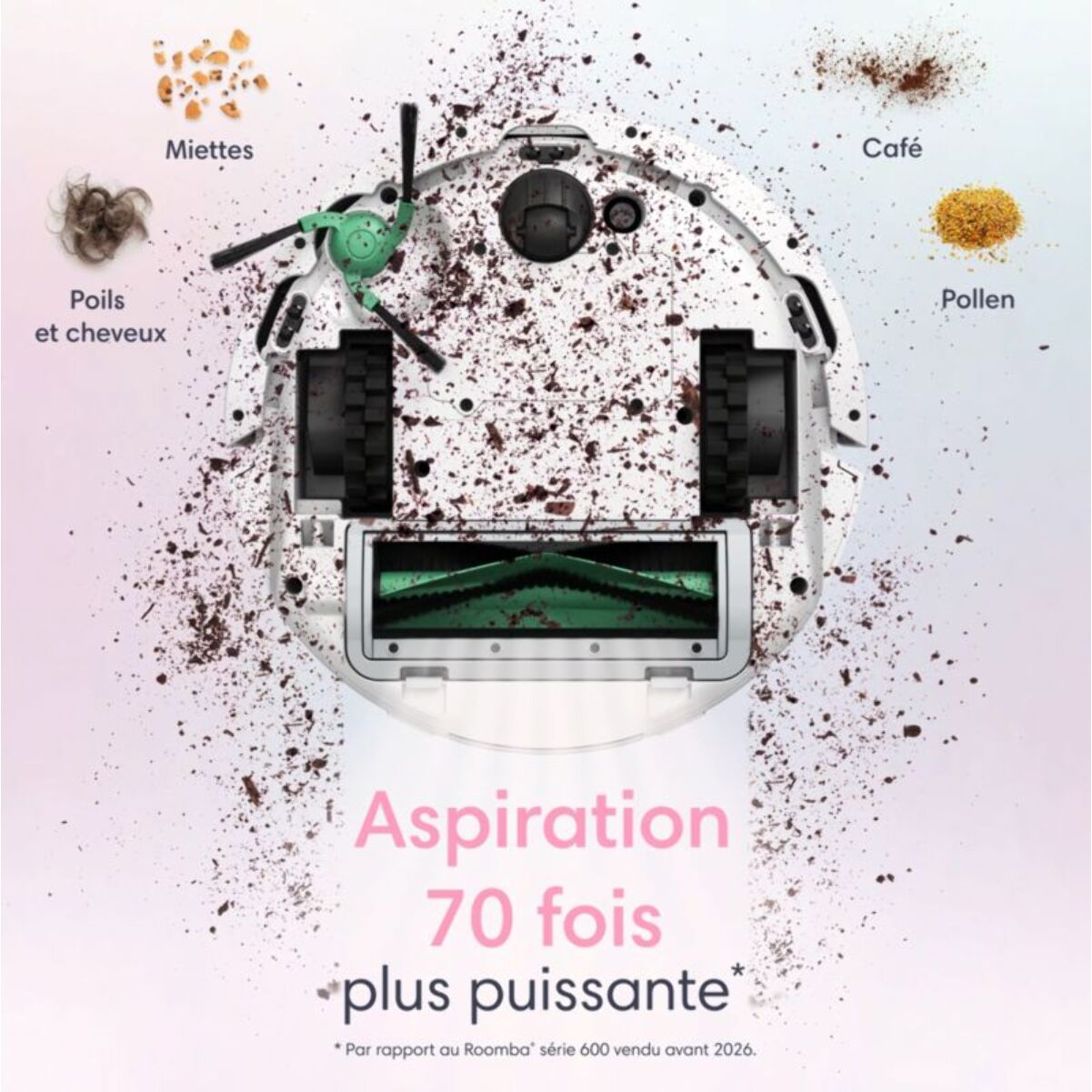 Robot Aspirateur Laveur IROBOT Roomba Mini Blanc F155240